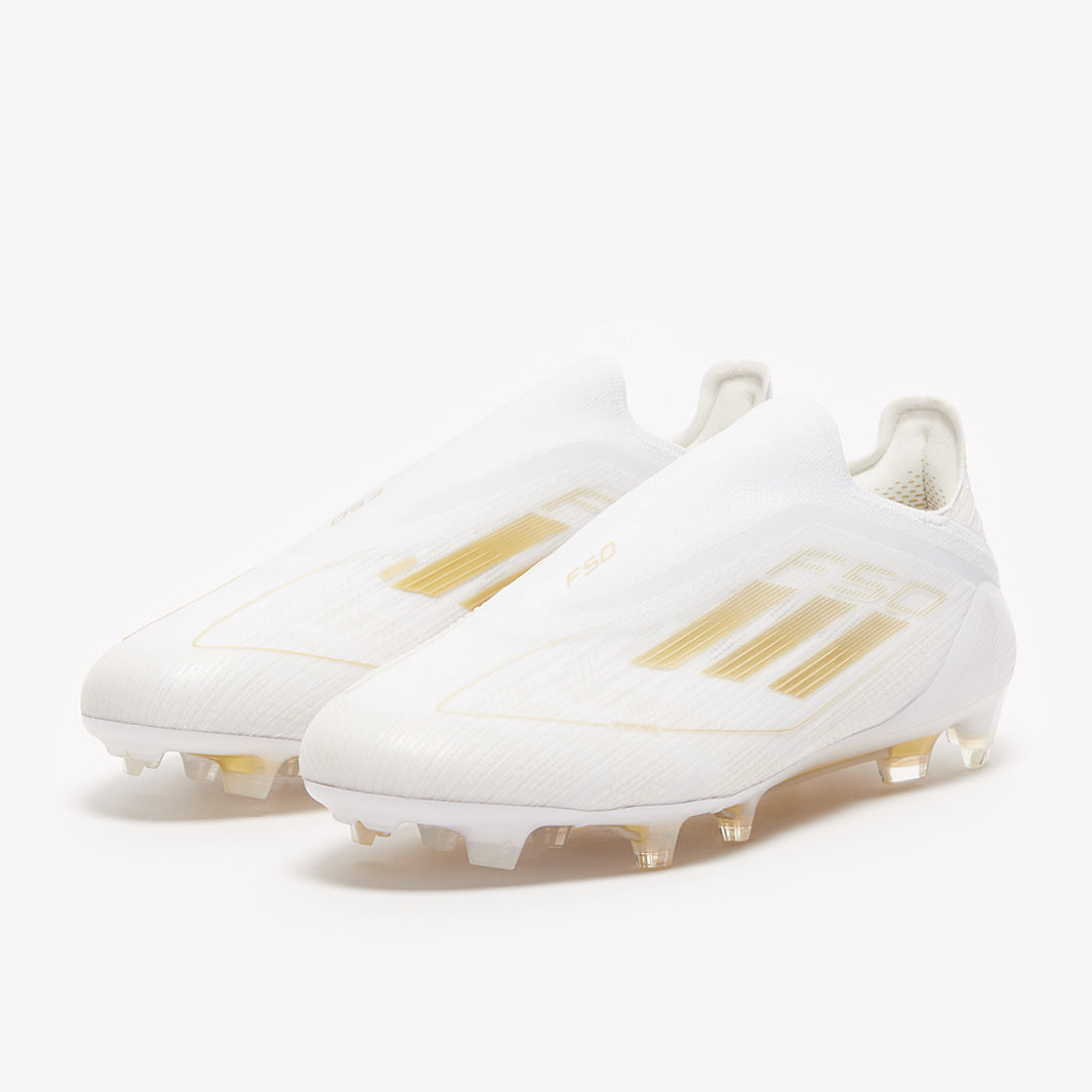 Adidas F50 Elite Laceless FG Football Boots Ftwr White/Gold Met/Ftwr White