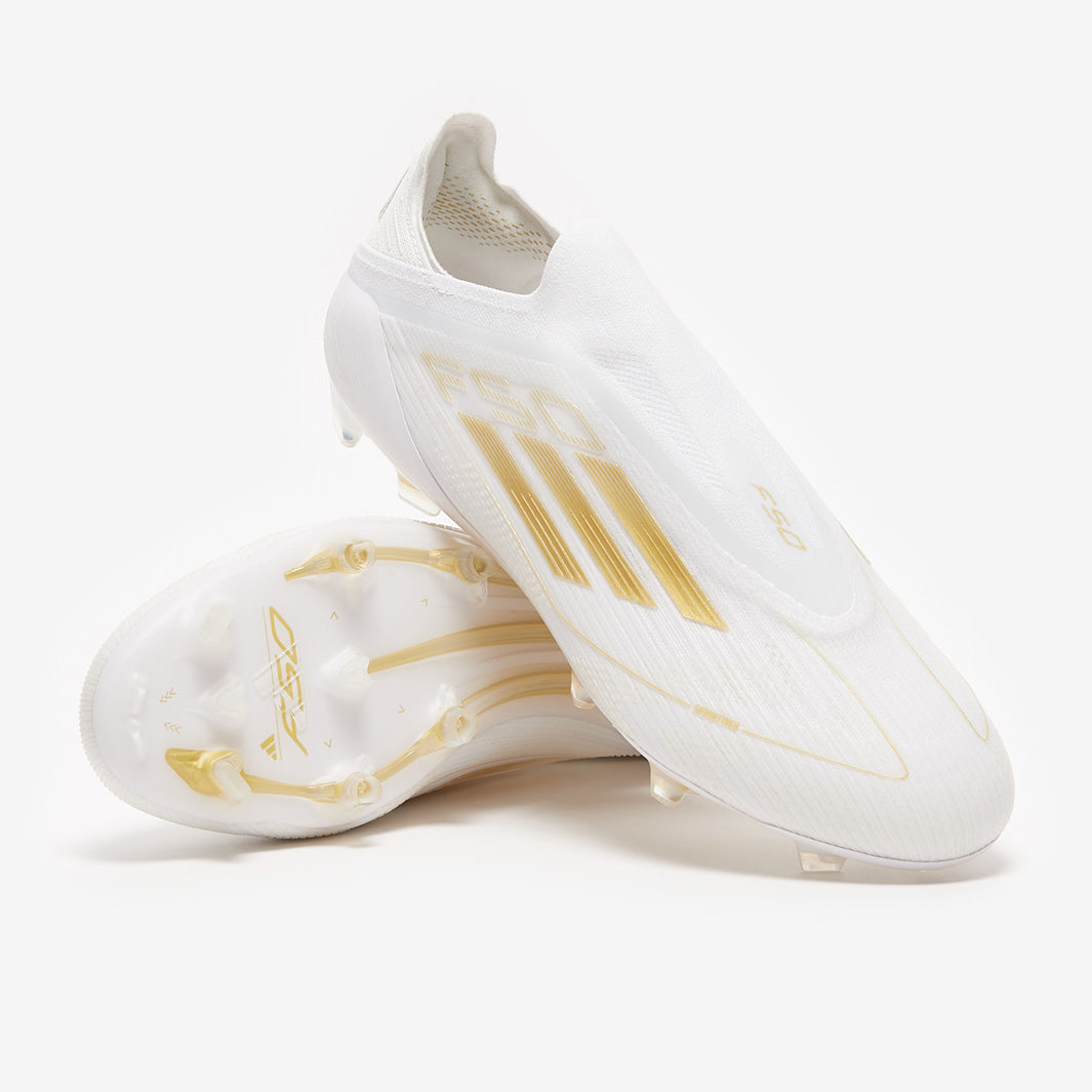 Adidas F50 Elite Laceless FG Football Boots Ftwr White/Gold Met/Ftwr White