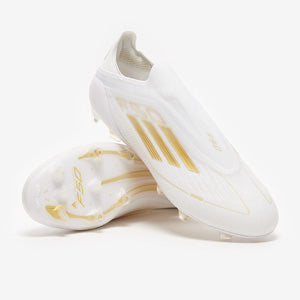 Adidas F50 Elite Laceless FG Football Boots Ftwr White/Gold Met/Ftwr White
