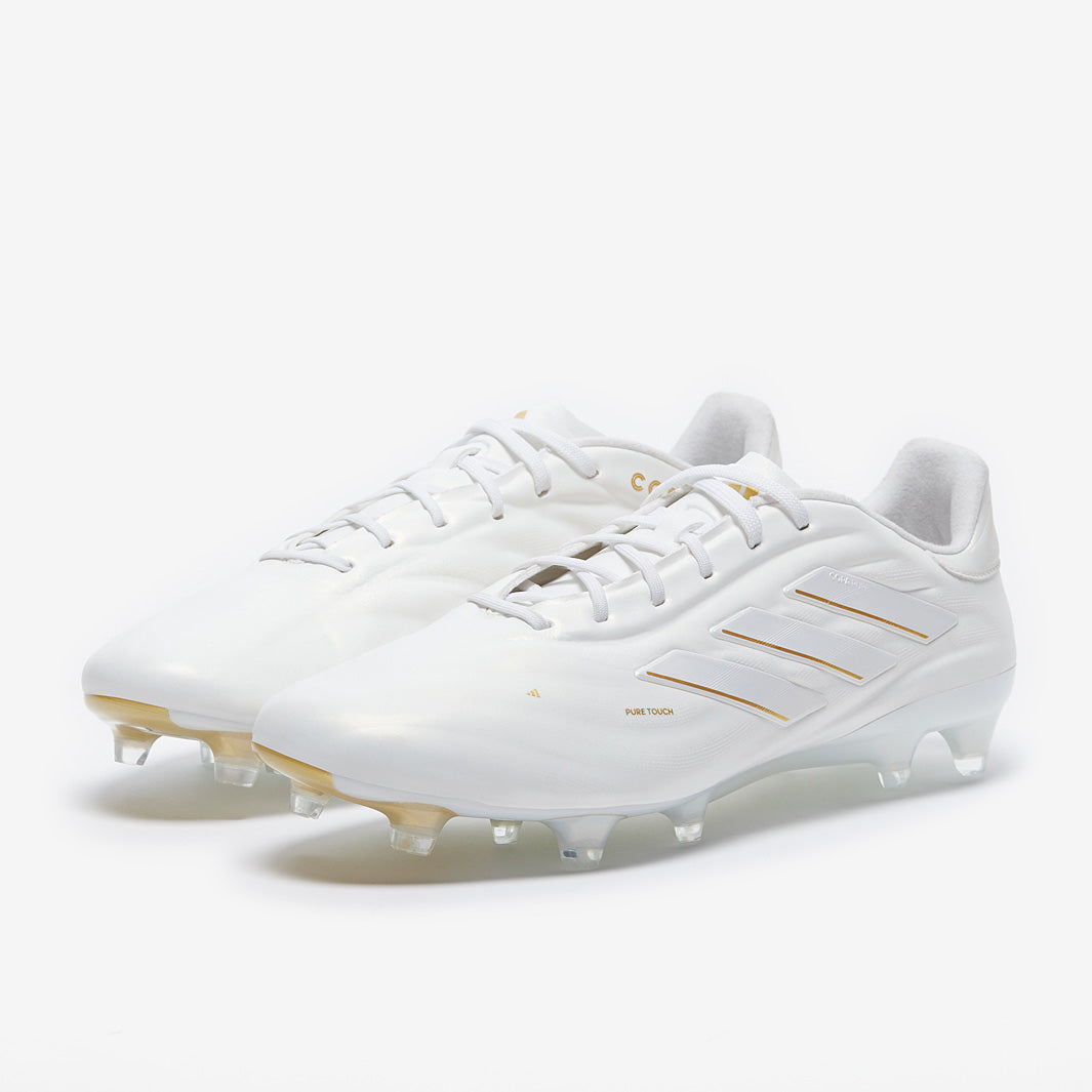 Adidas Copa Pure 2 Elite Leather FG Football Boots Ftwr White/Gold Met