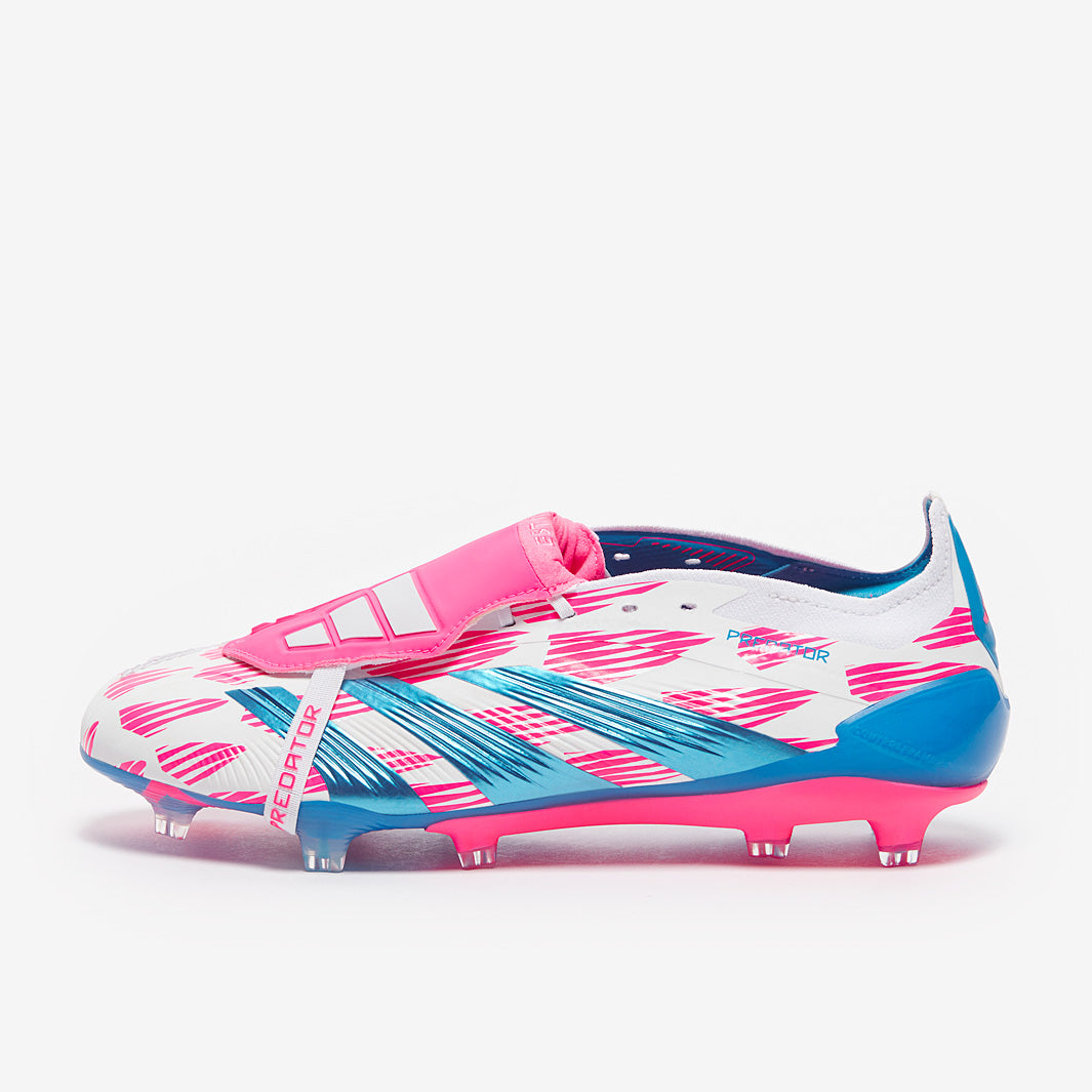 Adidas Predator Elite Tongue FG Football Boots Ftwr White/Solar Blue/Solar Pink