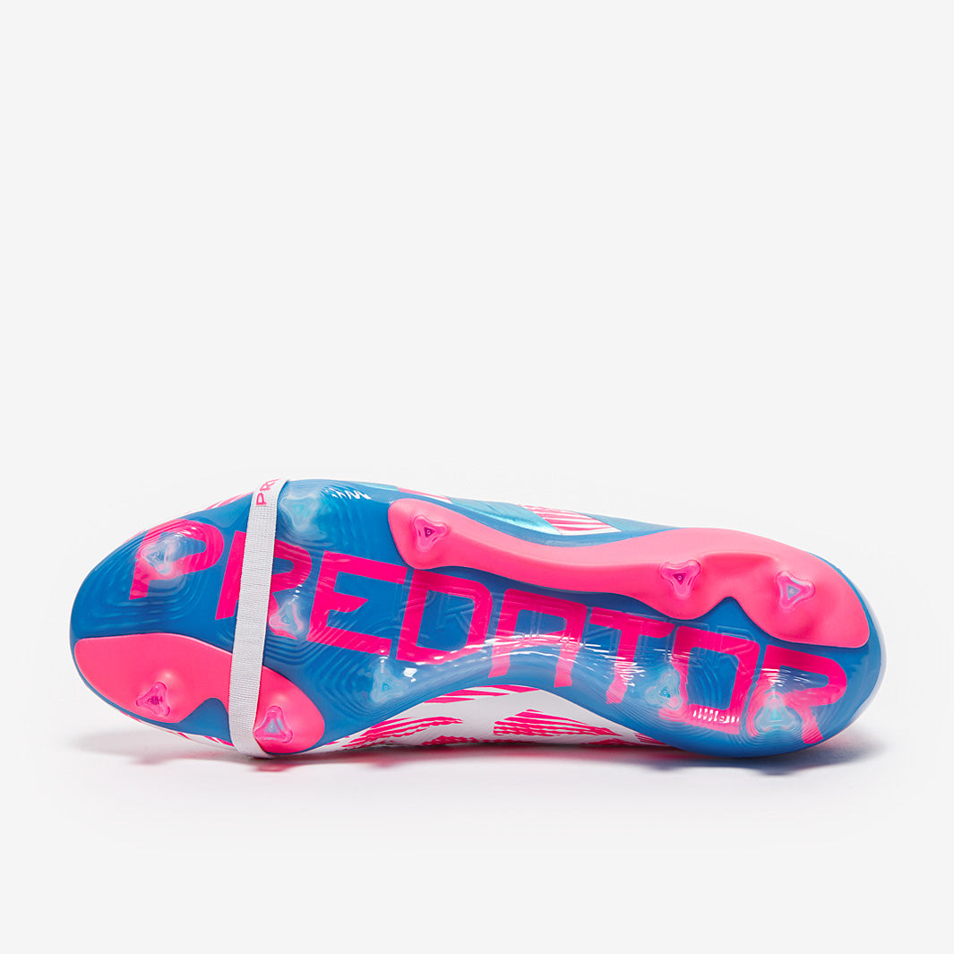 Adidas Predator Elite Tongue FG Football Boots Ftwr White/Solar Blue/Solar Pink