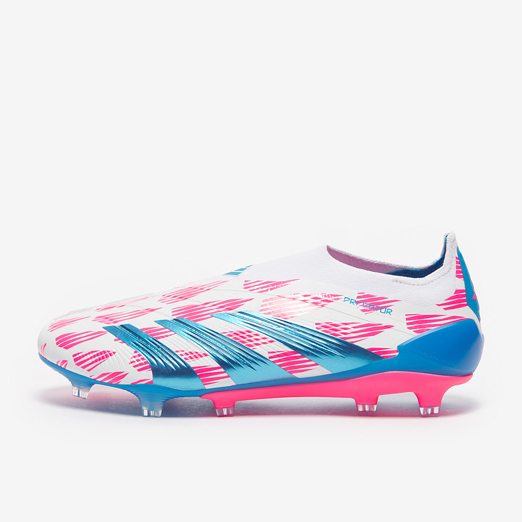 Adidas Predator Elite Laceless FG Football Boots Ftwr White/Solar Blue/Solar Pink