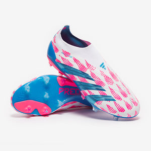 Adidas Predator Elite Laceless FG Football Boots Ftwr White/Solar Blue/Solar Pink