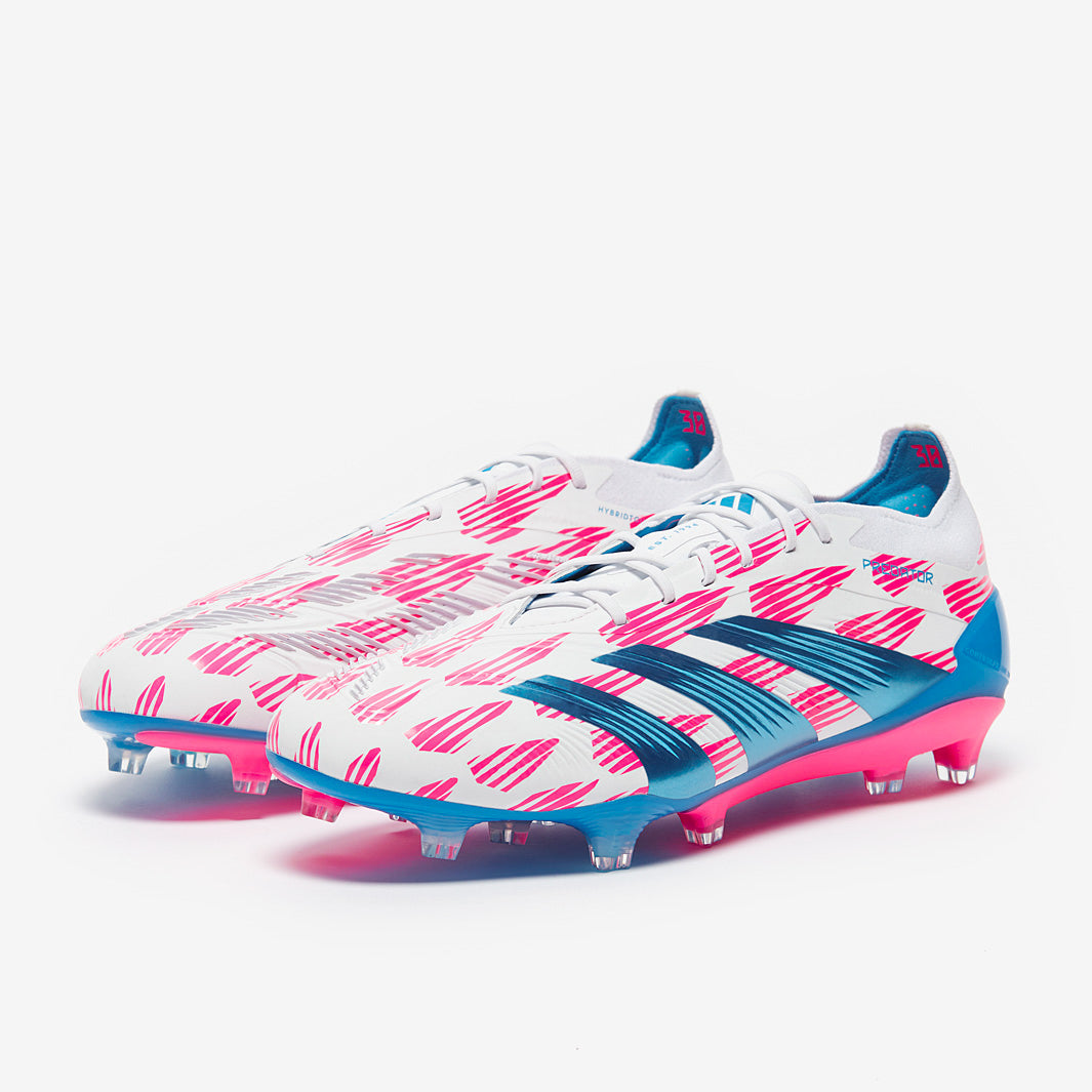 Adidas Predator Elite FG Football Boots Ftwr White/Solar Blue/Solar Pink