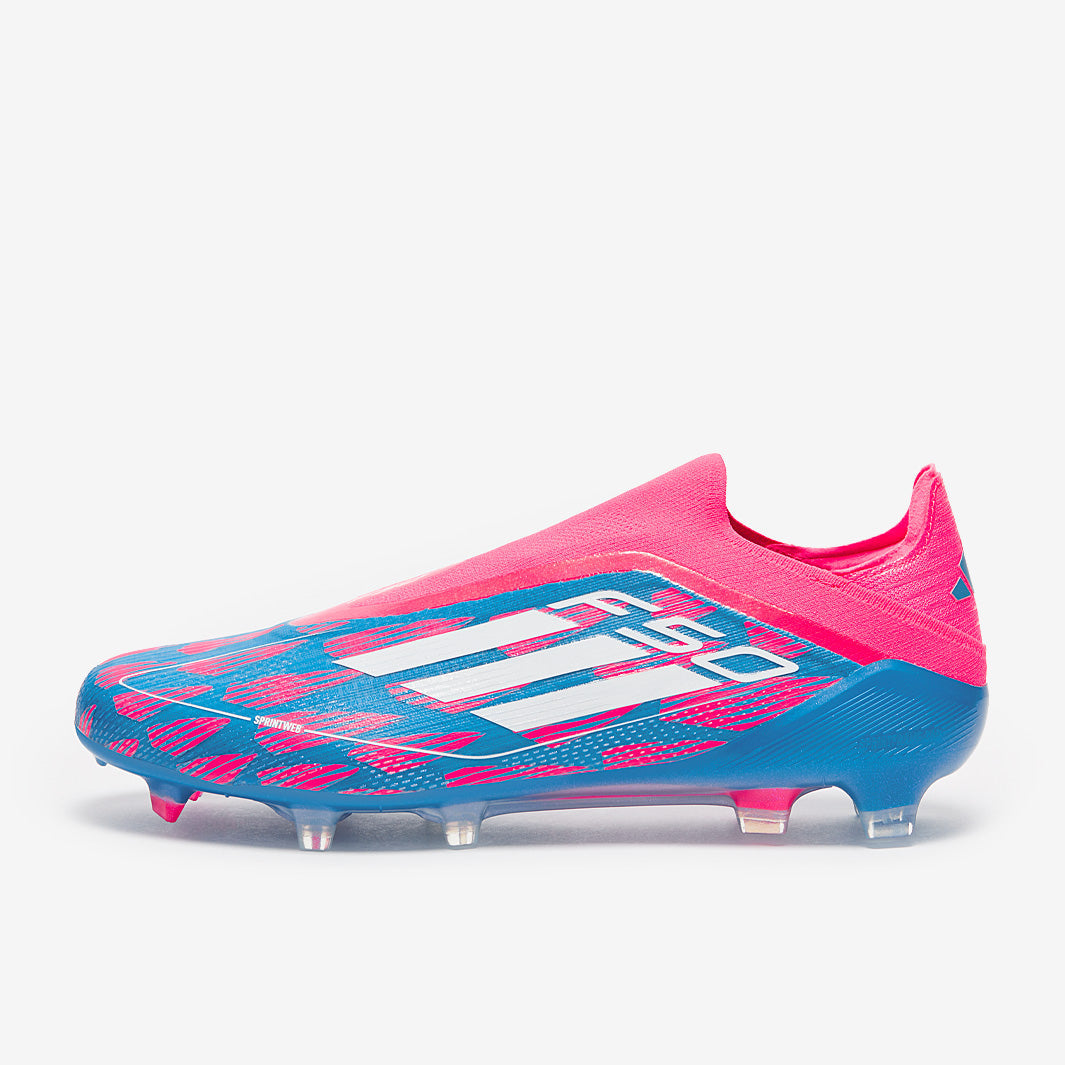Adidas F50 Elite Laceless FG Football Boots Solar Blue/Ftwr White/Solar Pink