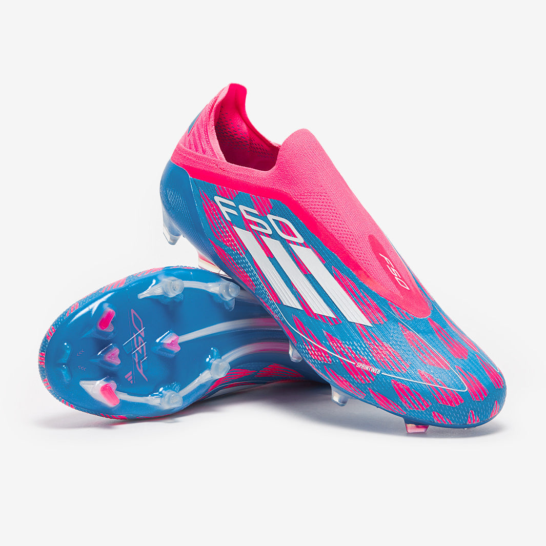 Adidas F50 Elite Laceless FG Football Boots Solar Blue/Ftwr White/Solar Pink
