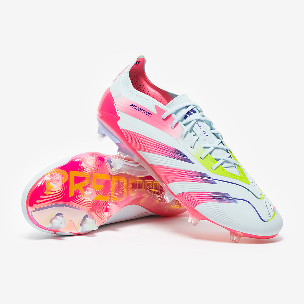 Adidas Predator Elite FG Football Boots Almost Blue/Lucid Pink/Semi Solar Yellow