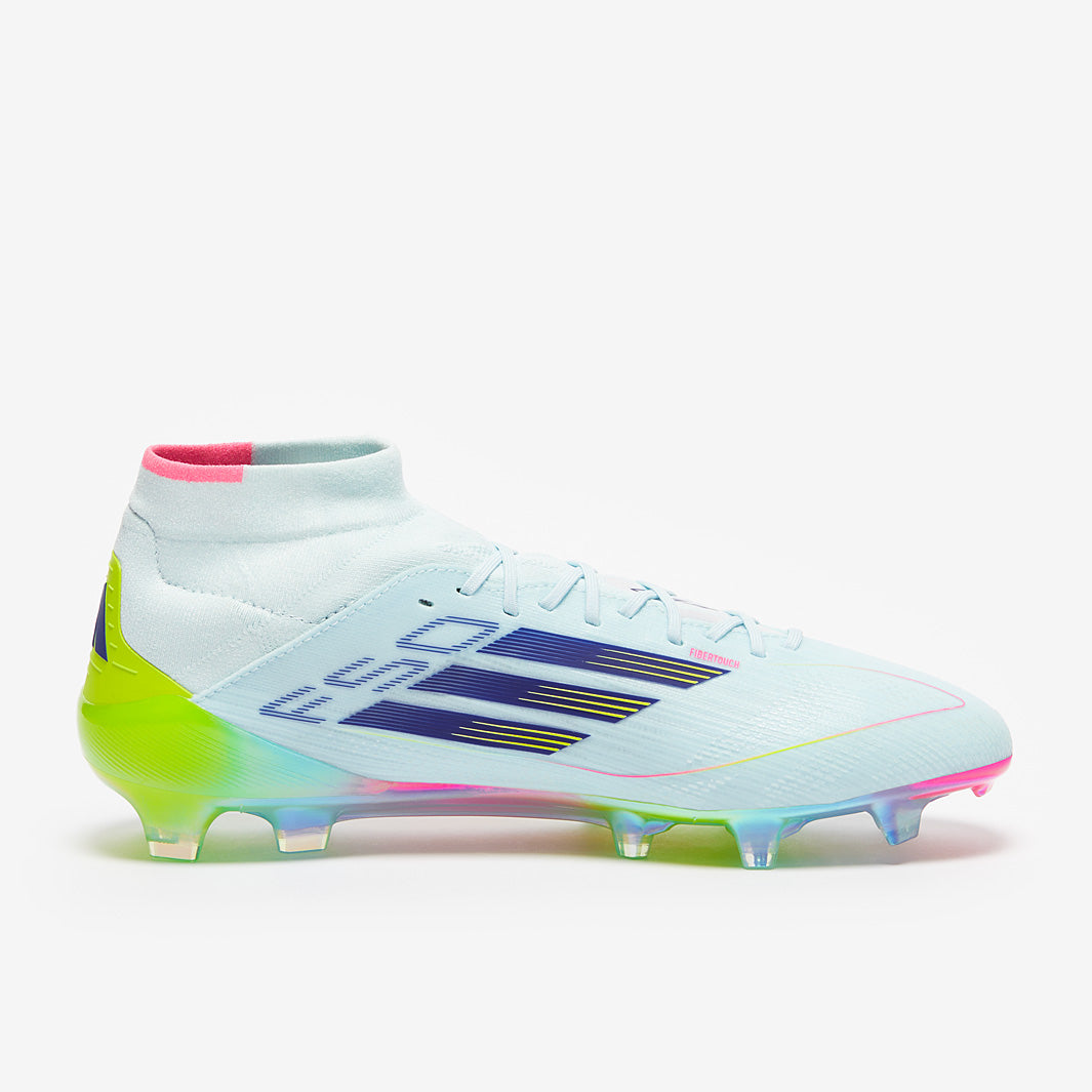 Adidas Women's F50 Elite Mid FG Football Boots Almost Blue/Semi Lucid Blue/Semi Solar Yellow