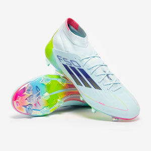Adidas Women's F50 Elite Mid FG Football Boots Almost Blue/Semi Lucid Blue/Semi Solar Yellow