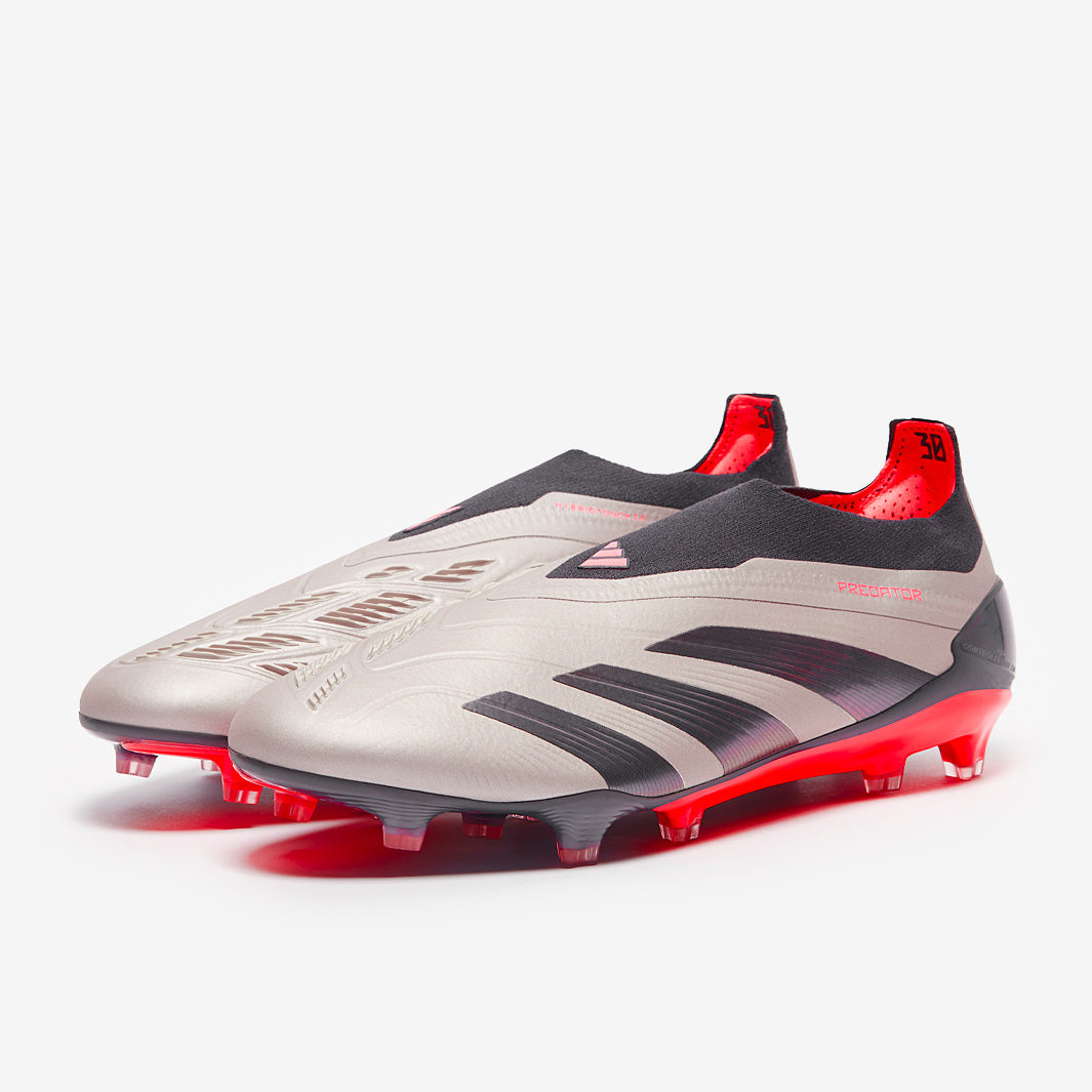 Adidas Predator Elite Laceless FG Football Boots Platin Met/Aurora Black/Carbon