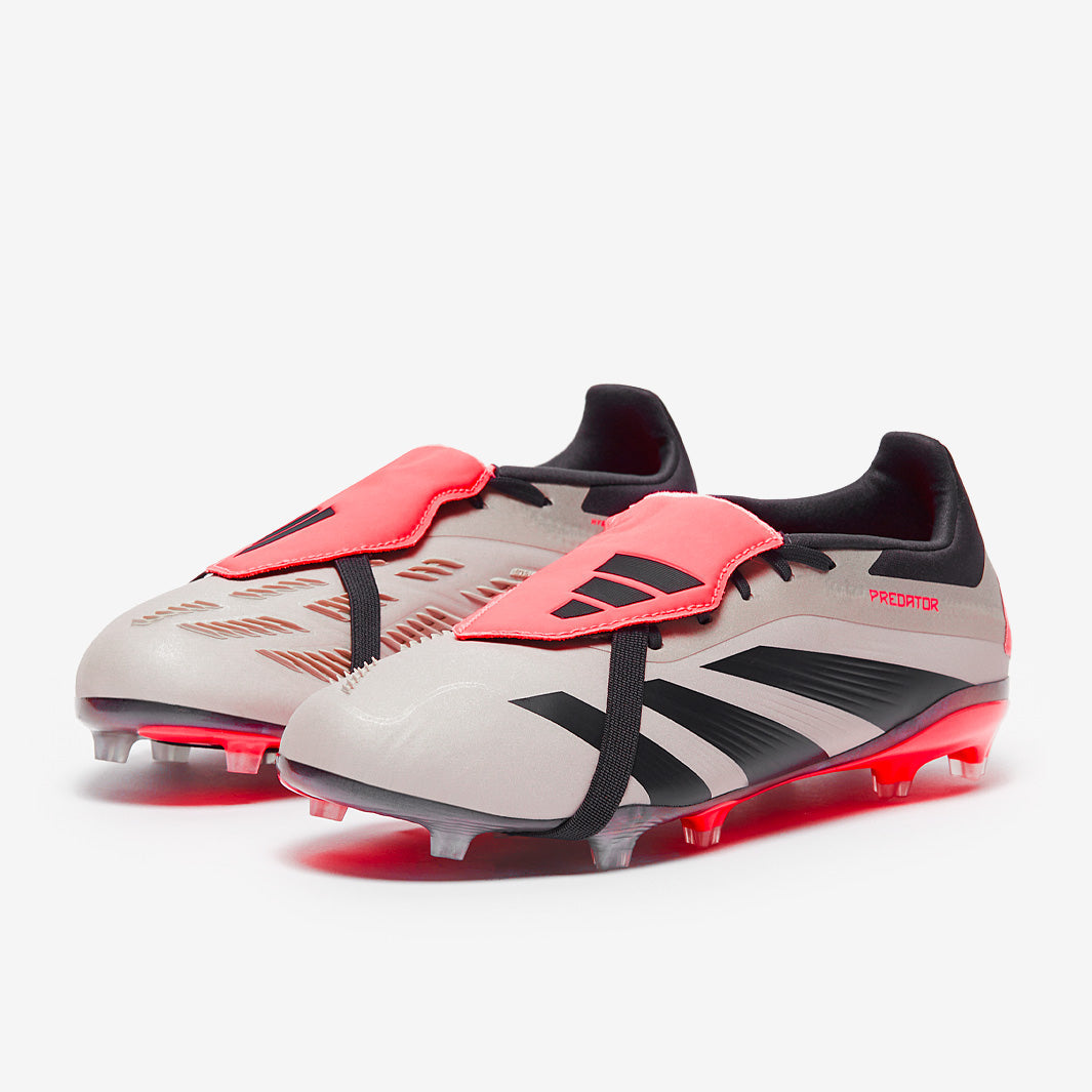 Adidas Kids Predator Elite Tongue FG Football Boots Platin Met/Aurora Black/Carbon