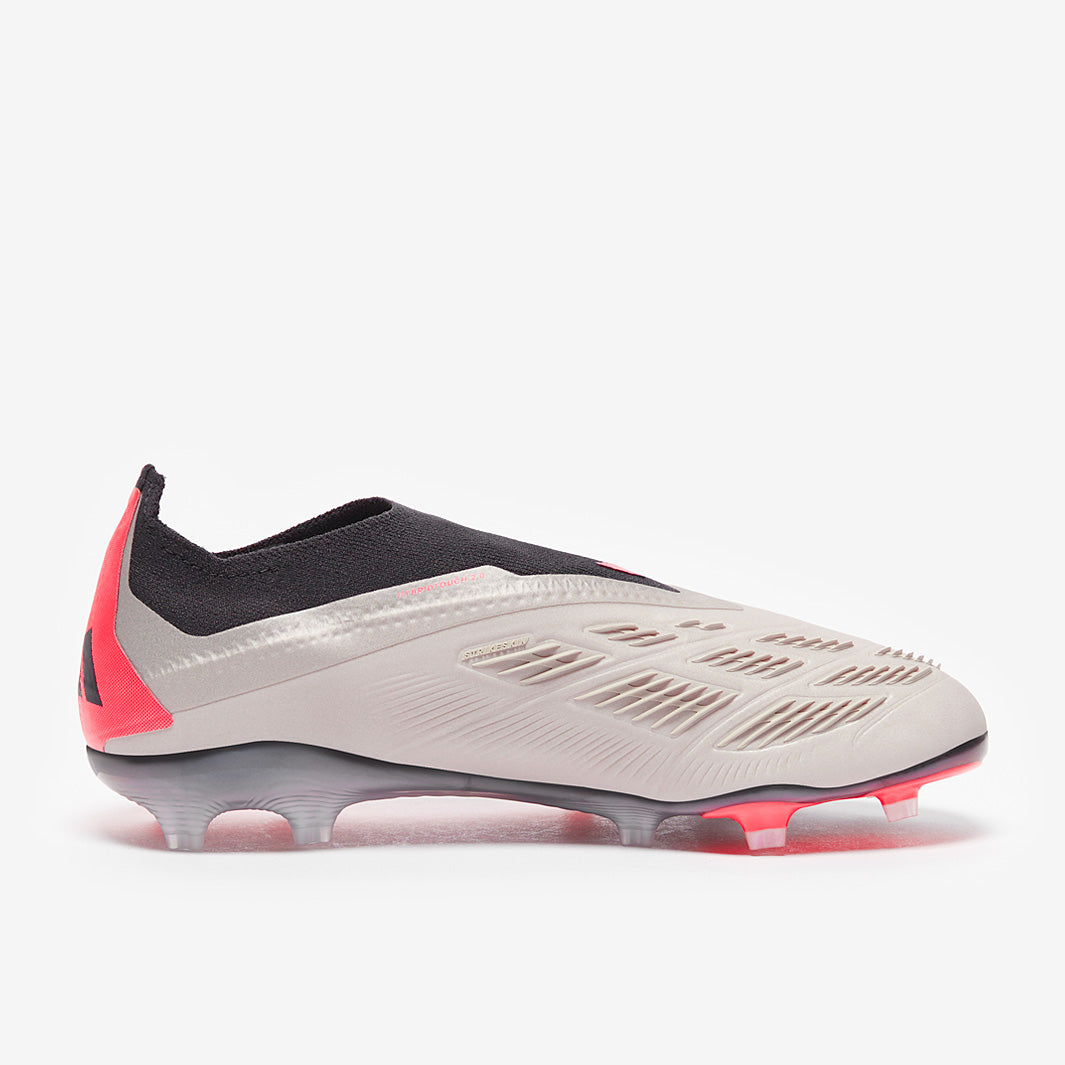 Adidas Kids Predator Elite Laceless FG Football Boots Platin Met/Aurora Black/Carbon