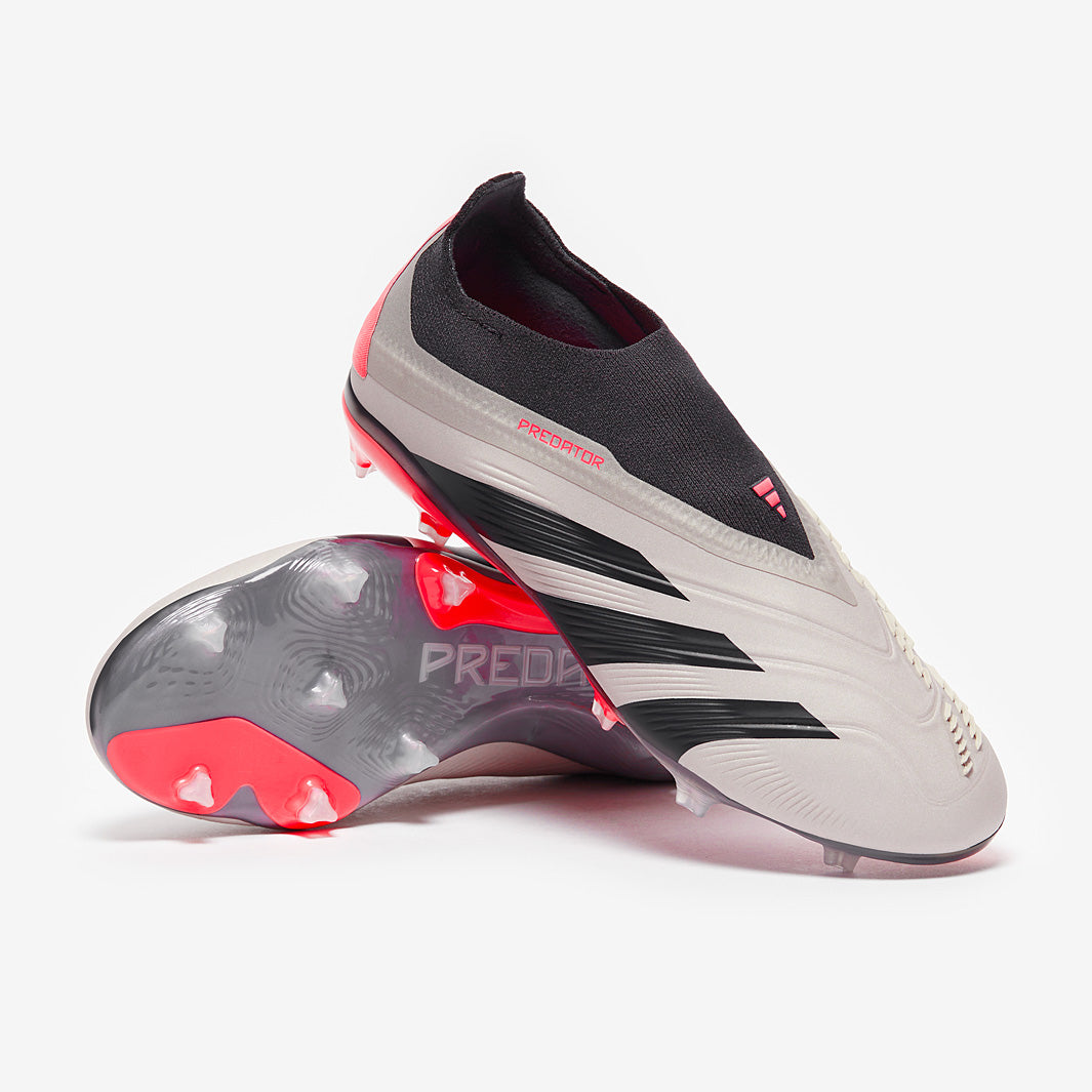 Adidas Kids Predator Elite Laceless FG Football Boots Platin Met/Aurora Black/Carbon