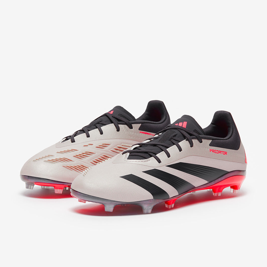 Adidas Kids Predator Elite FG Football Boots Platin Met/Aurora Black/Carbon