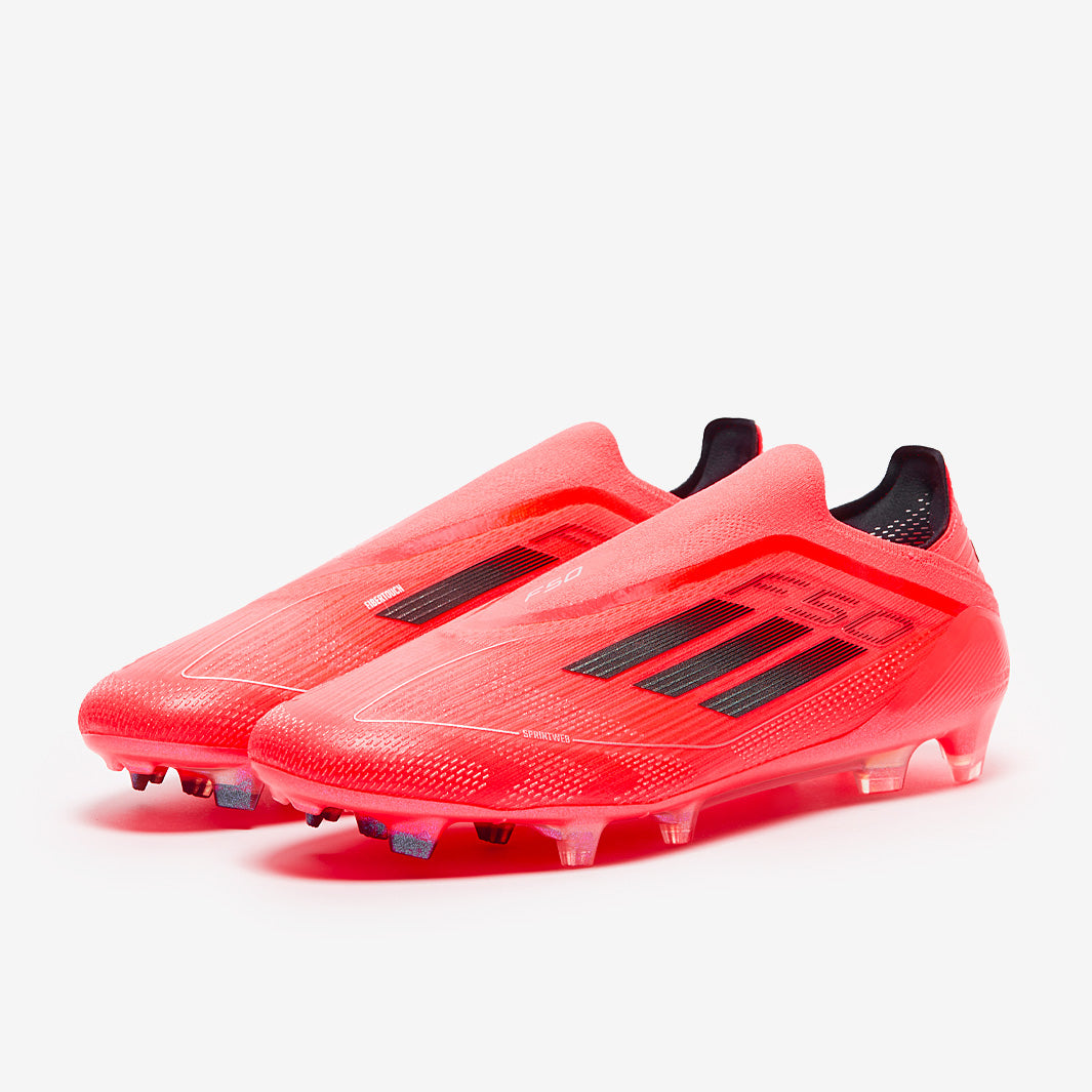 Adidas F50 Elite Laceless FG Football Boots Turbo/Aurora Black/Platin Met