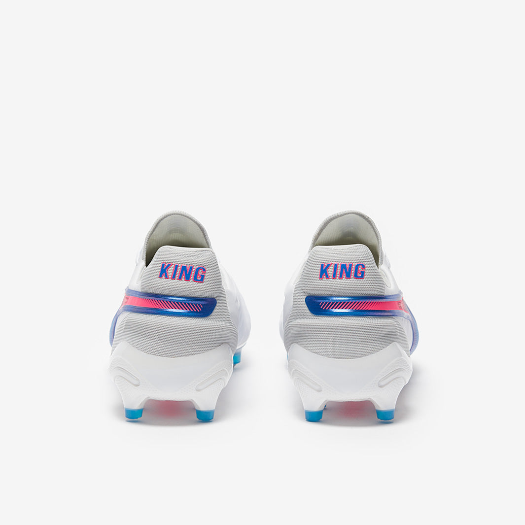 Puma King Ultimate FG/AG Football Boots Puma White/Bluemazing/Flat Light Grey/Sunset Glow