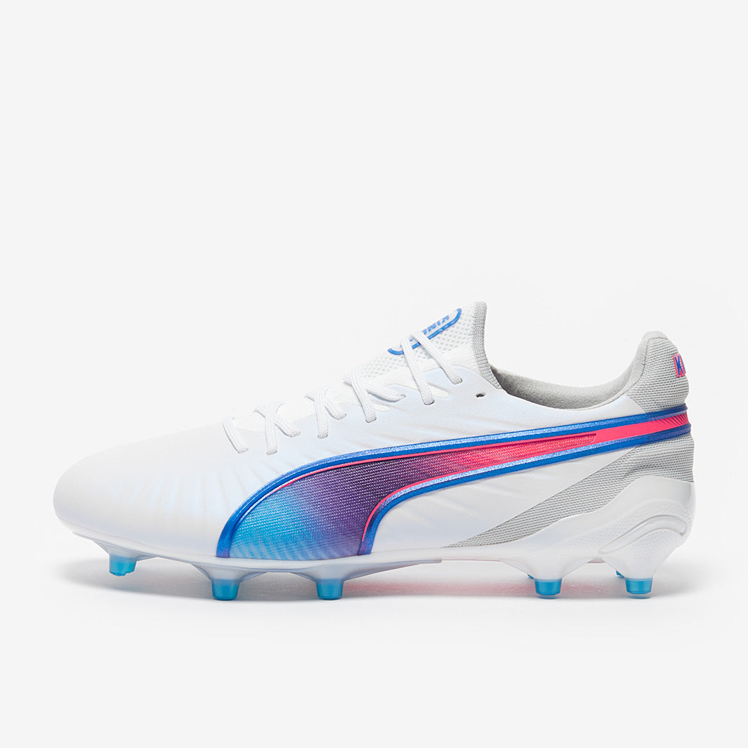 Puma Women's King Ultimate FG/AG Football Boots Puma White/Bluemazing/Flat Light Grey/Sunset Glow