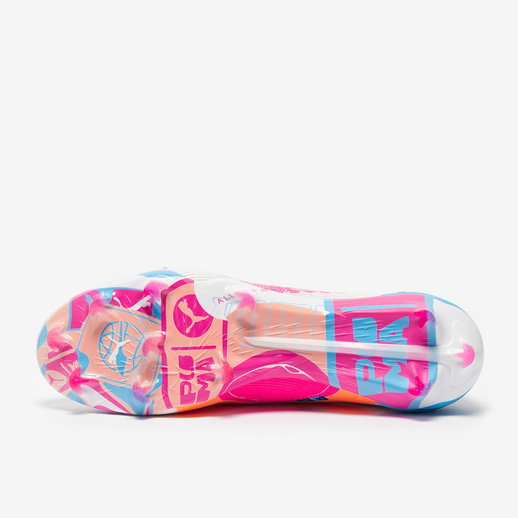 Puma Ultra 5 Ultimate FG Football Boots Puma White/Luminous Blue/Poison Pink/Fizzy Melon