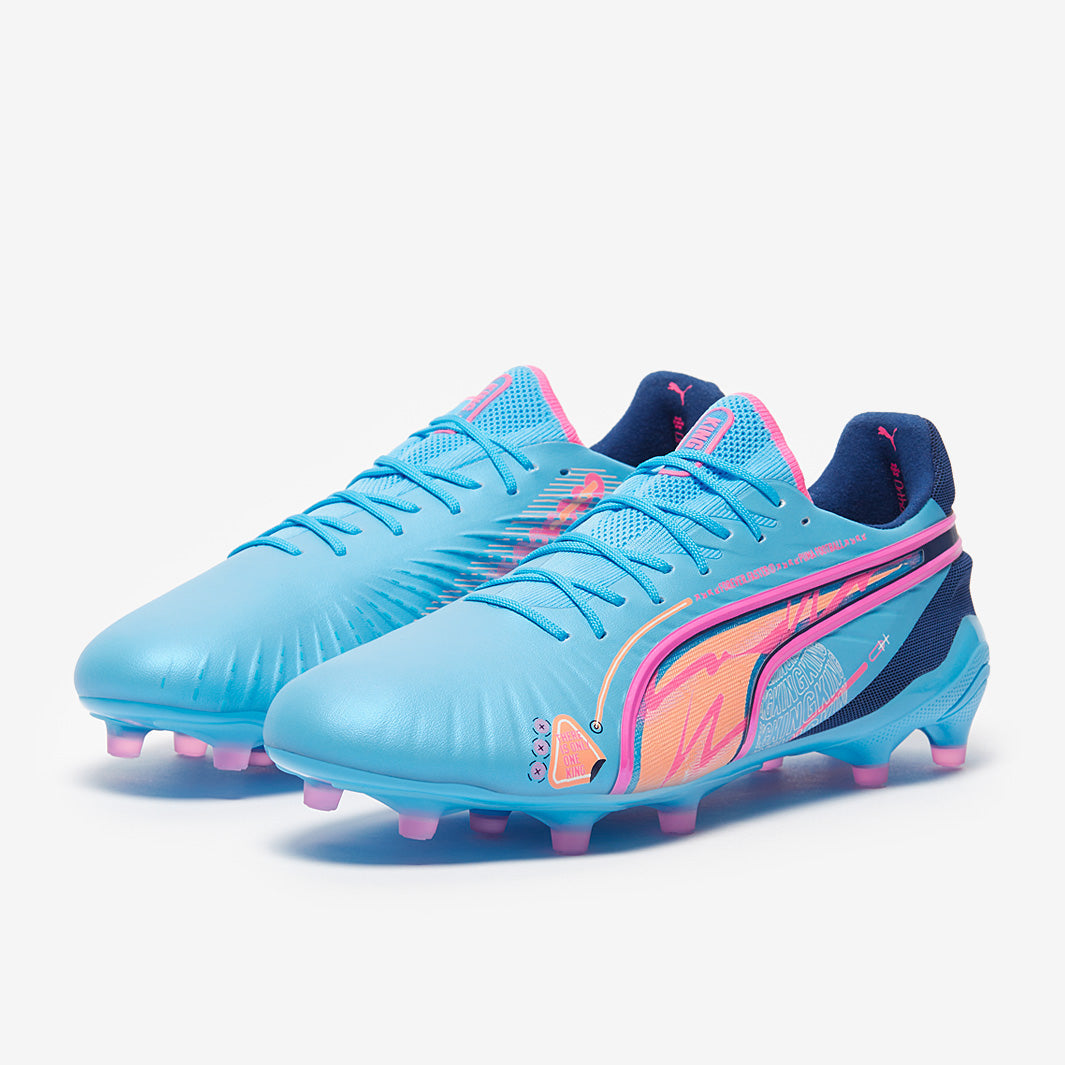 Puma King Ultimate FG/AG Football Boots Luminous Blue/Poison Pink/Blazing Blue