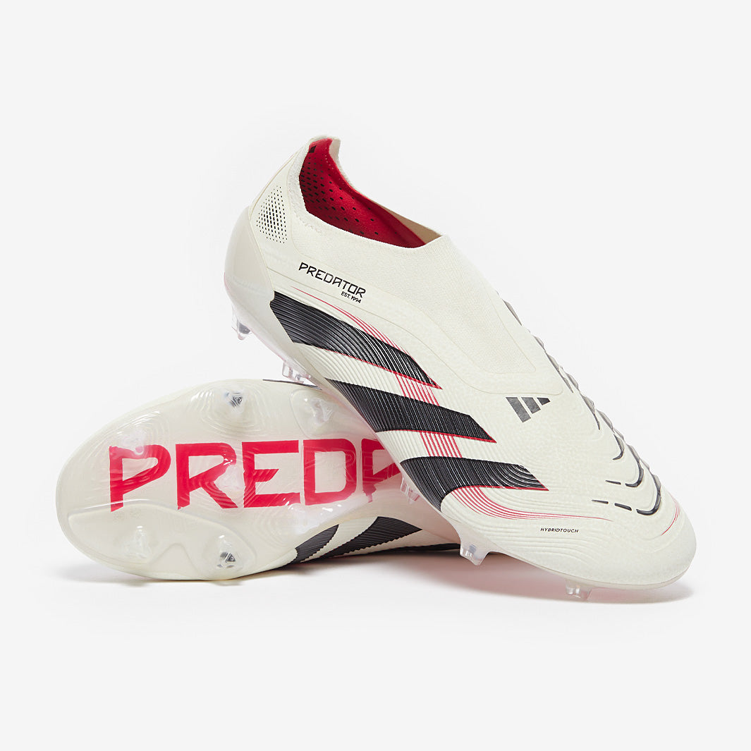 Adidas Predator Elite Laceless FG Football Boots Off White/Core Black/Pure Ruby