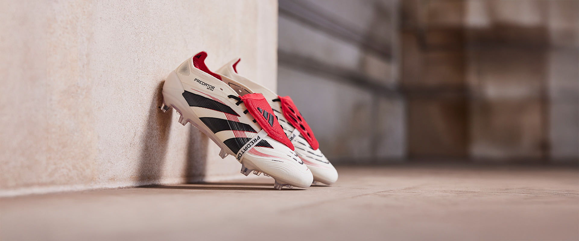 Adidas Predator Elite Tongue FG Football Boots Off White/Core Black/Pure Ruby