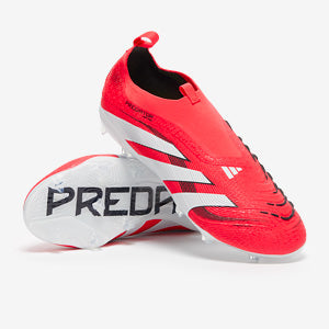 Adidas Kids Predator Elite Laceless FG Football Boots Lucid Red/White/Black