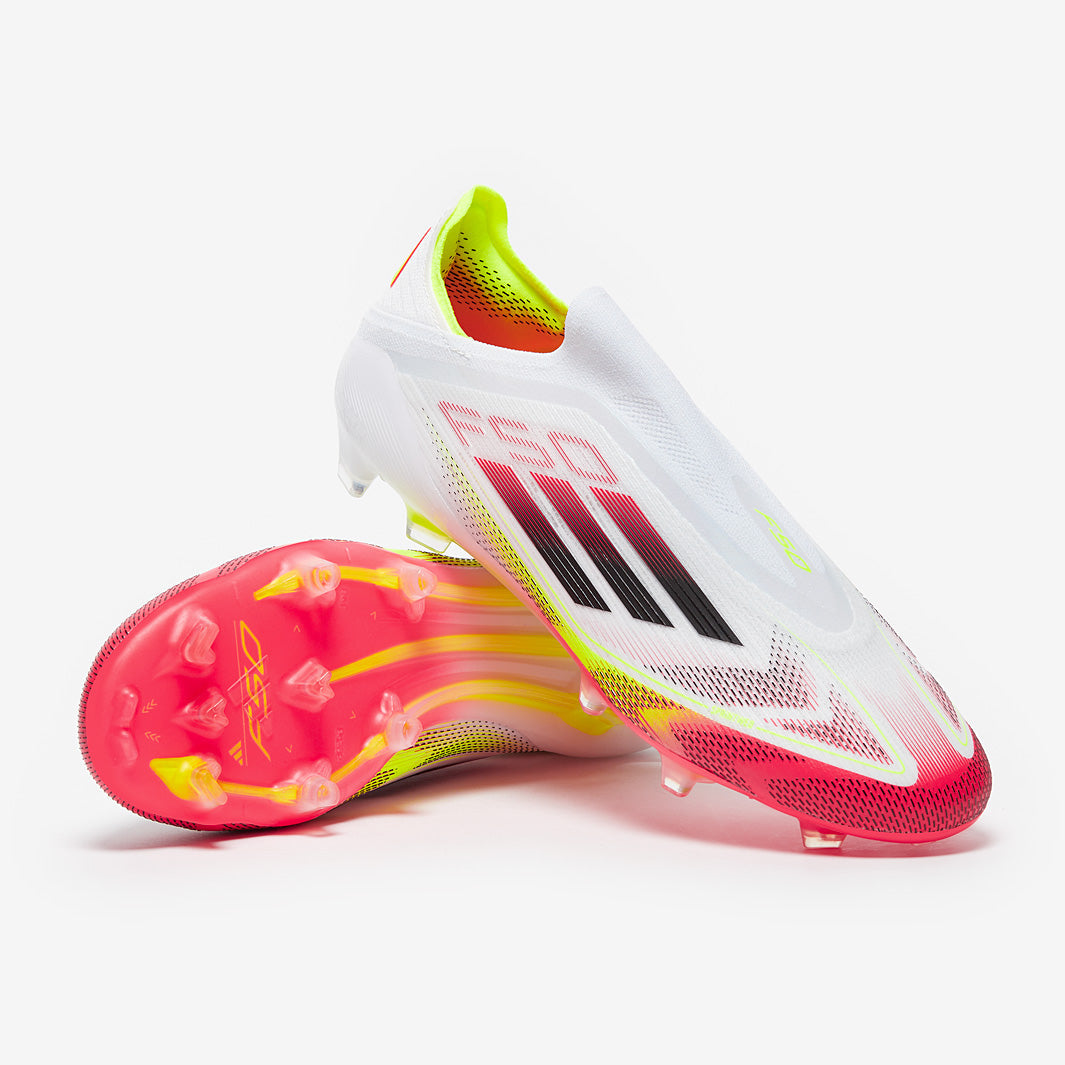 Adidas F50 Elite Laceless FG Football Boots White/Black/Solar Yellow