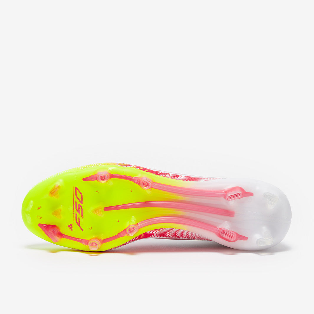 Adidas Women's F50 Elite Mid FG Football Boots White/Lucid Red/Solar Yellow