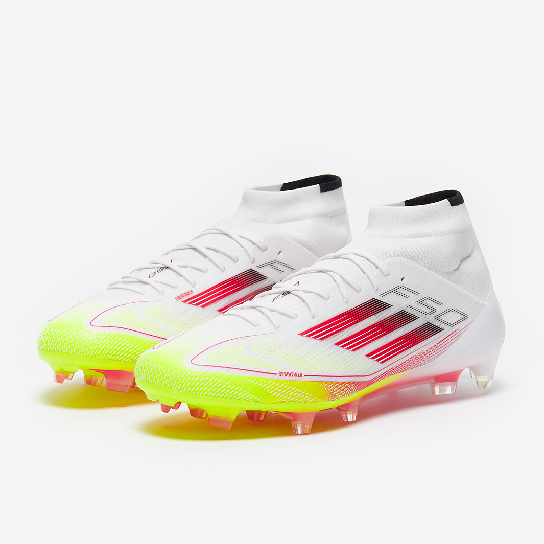 Adidas Women's F50 Elite Mid FG Football Boots White/Lucid Red/Solar Yellow