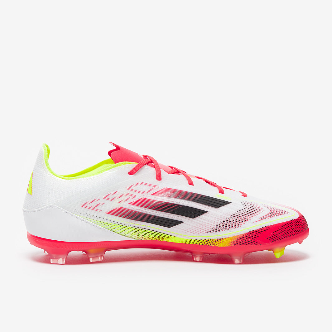 Adidas Kids F50 Elite FG Football Boots White/Black/Solar Yellow