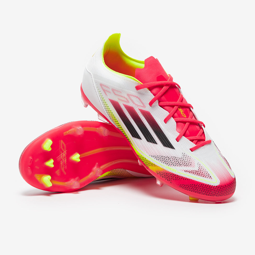 Adidas Kids F50 Elite FG Football Boots White/Black/Solar Yellow