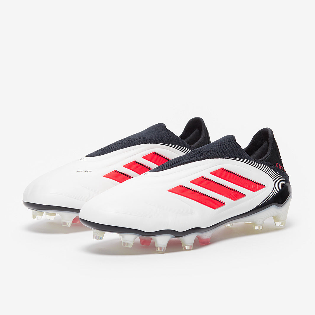 Adidas Copa Pure III Elite Laceless Leather FG Football Boots White/Lucid Red/Black