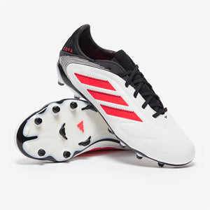 Adidas Kids Copa Pure III Elite Leather FG/MG Football Boots White/Lucid Red/Black