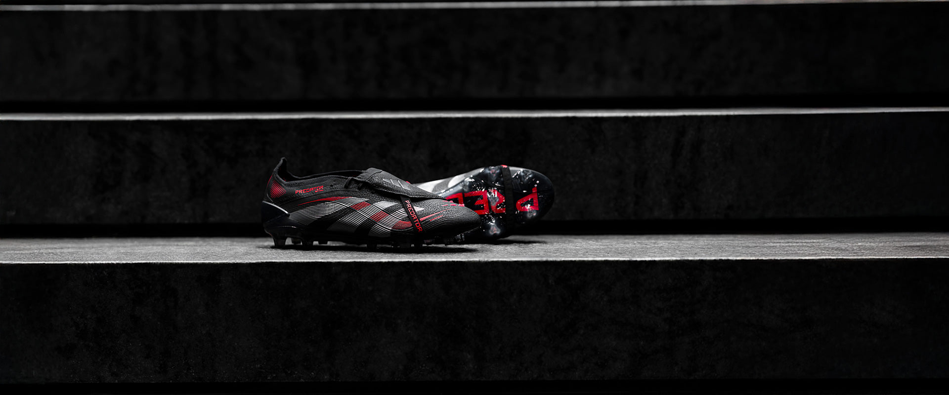 Adidas Predator Elite Tongue FG Football Boots Black/Grey Four/Lucid Red