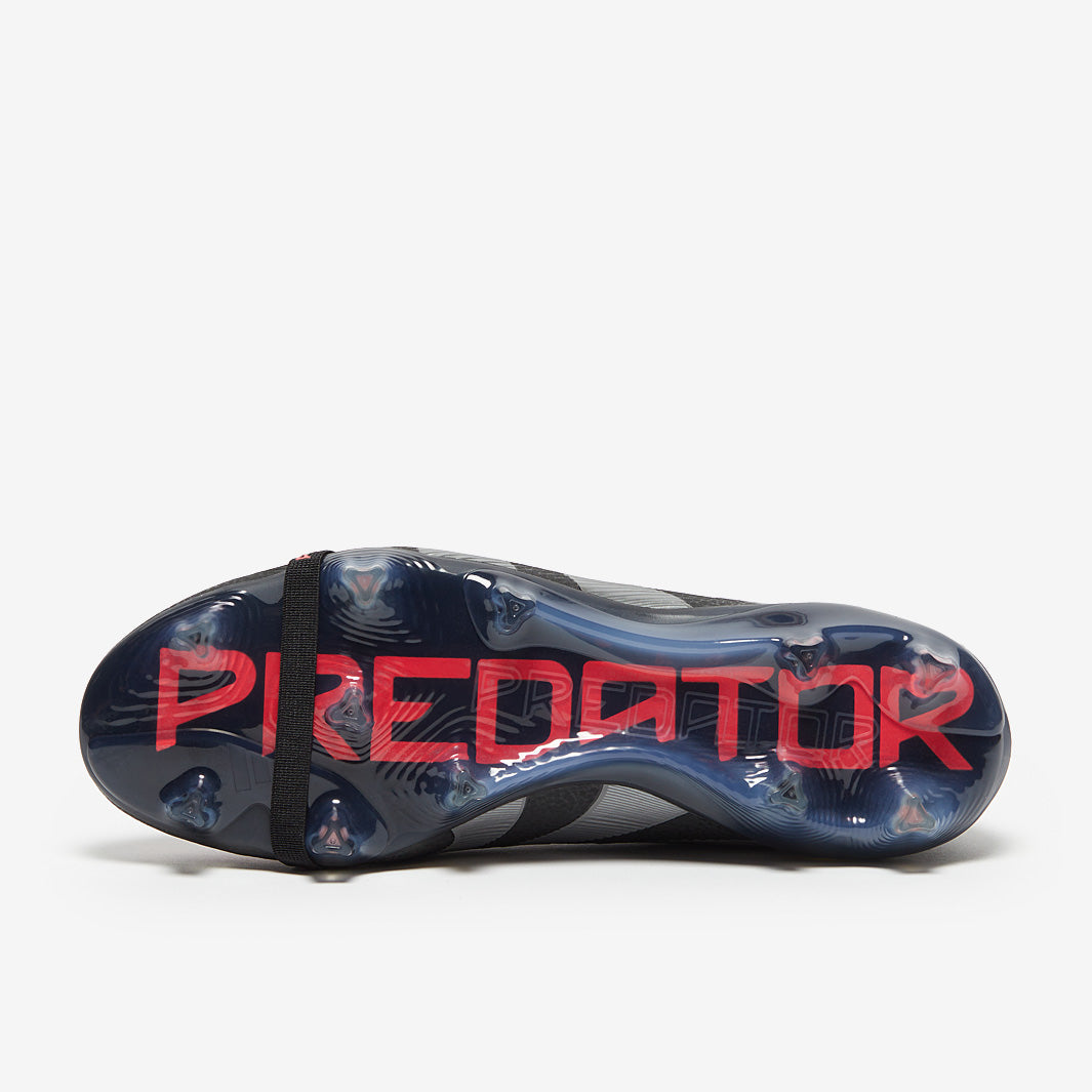 Adidas Predator Elite Tongue FG Football Boots Black/Grey Four/Lucid Red