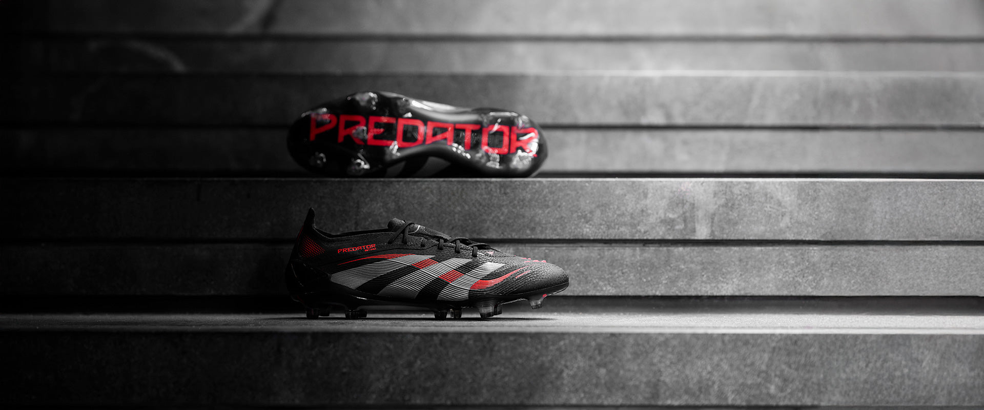 Adidas Predator Elite FG Football Boots Black/Grey Four/Lucid Red
