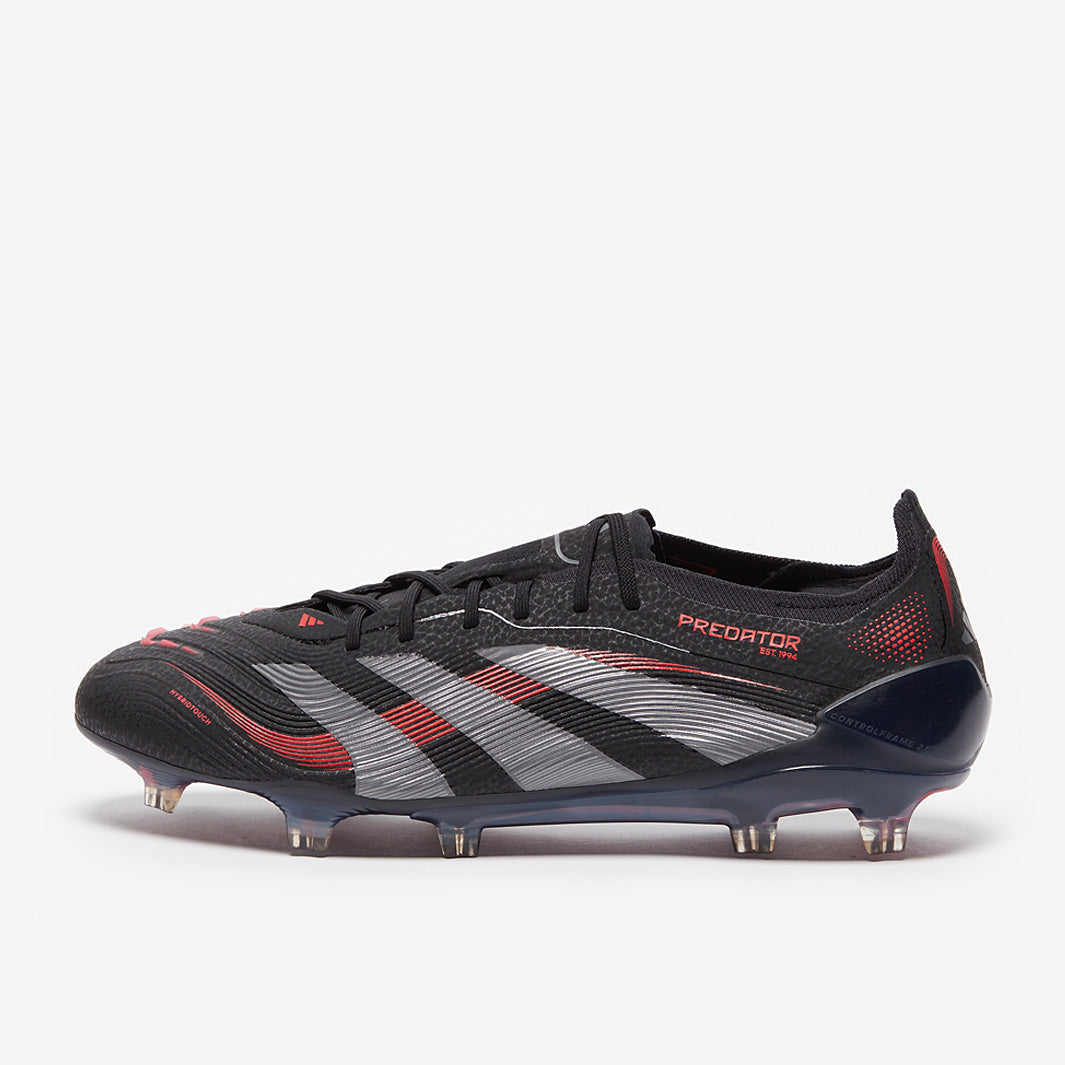 Adidas Predator Elite FG Football Boots Black/Grey Four/Lucid Red