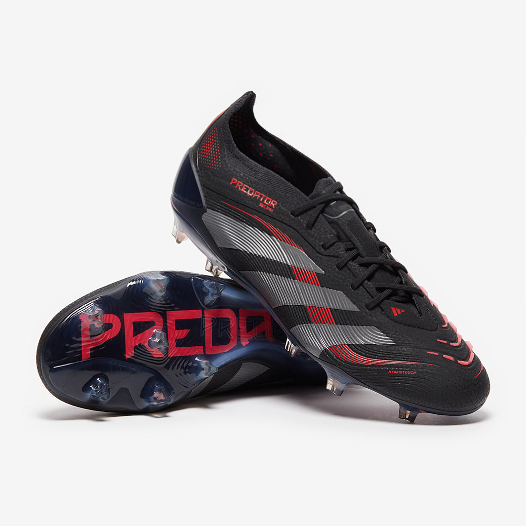 Adidas Predator Elite FG Football Boots Black/Grey Four/Lucid Red