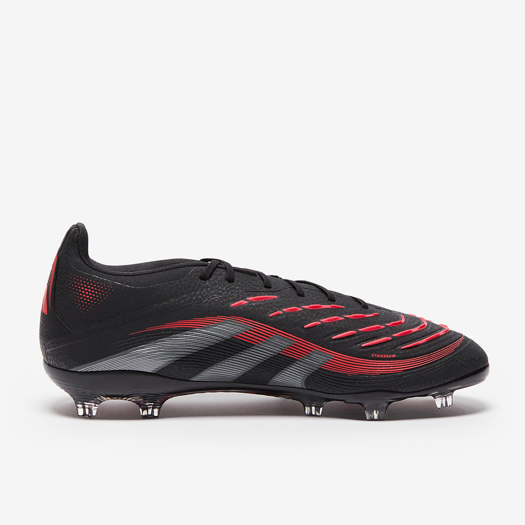 Adidas Kids Predator Elite FG Football Boots Black/Grey Four/Lucid Red
