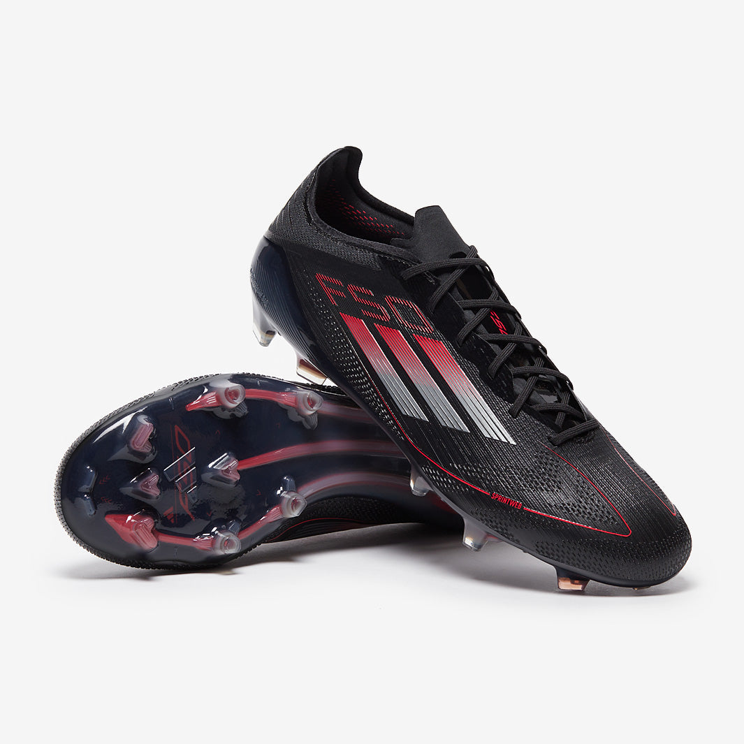 Adidas F50 Elite FG Football Boots Black/Iron Met/Lucid Red