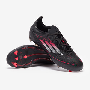 Adidas Kids F50 Elite FG Football Boots Black/Iron Met/Lucid Red