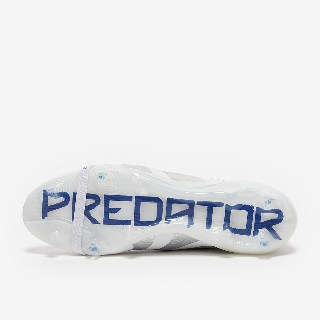 Adidas Predator Elite Tongue FG Football Boots White/Silver Met./Bright Royal