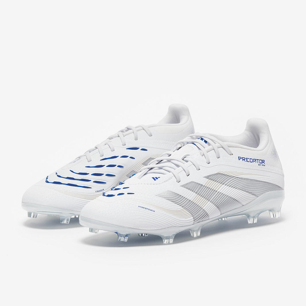 Adidas Kids Predator Elite FG Football Boots White/Silver Met./Bright Royal