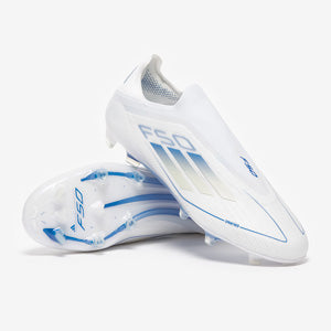 Adidas F50 Elite Laceless FG Football Boots White/Pearl Met./White