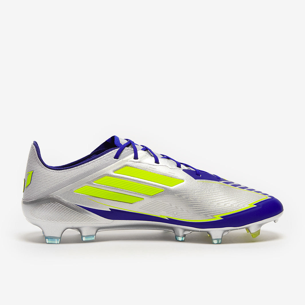 Adidas F50 Elite X Messi FG Football Boots Silver Met/Solar Yellow/Lucid Blue