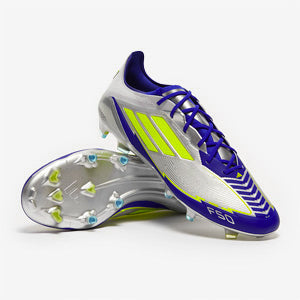 Adidas F50 Elite X Messi FG Football Boots Silver Met/Solar Yellow/Lucid Blue