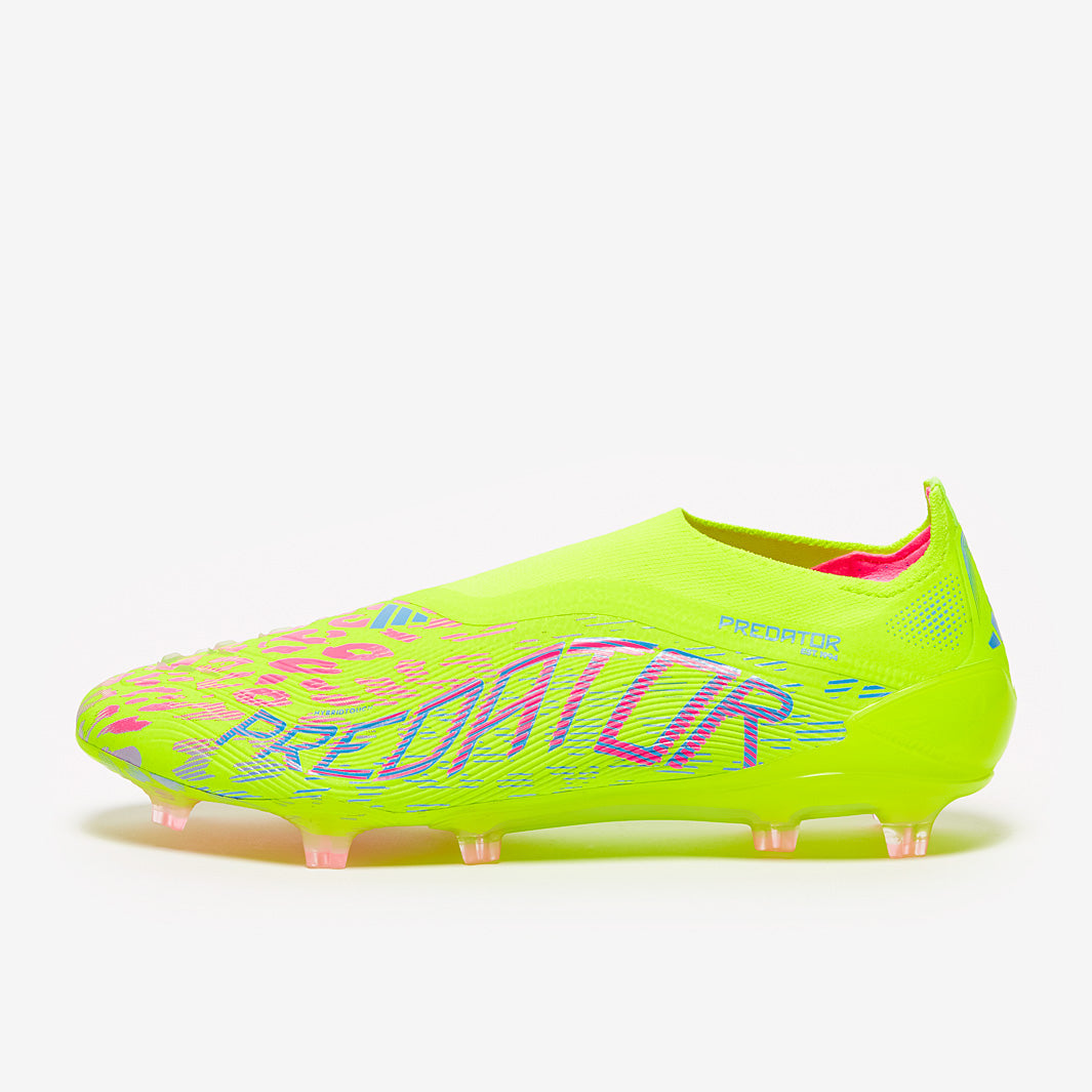 adidas Predator Elite Laceless FG Football Boots Lucid Lemon/Lucid Pink/Blue Fusion