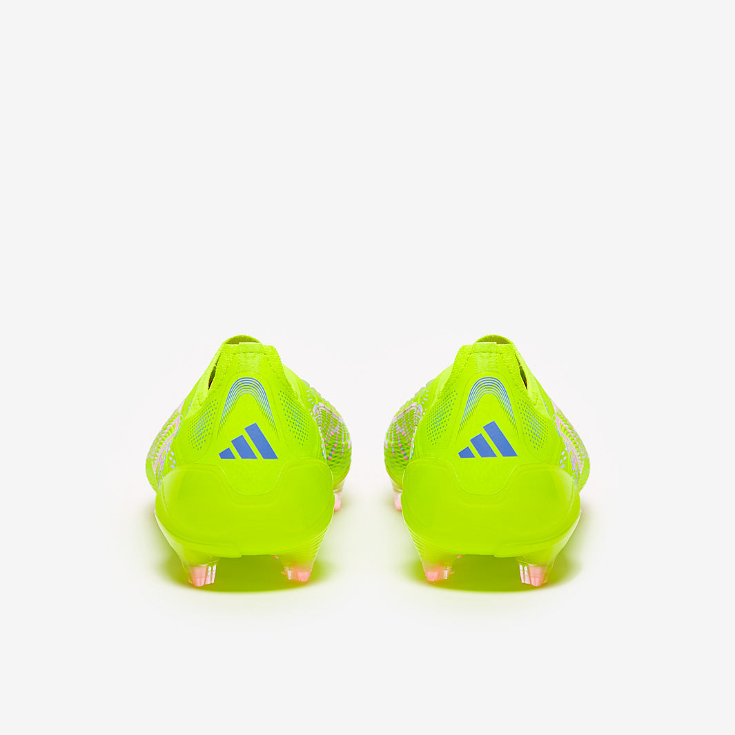adidas Predator Elite Laceless FG Football Boots Lucid Lemon/Lucid Pink/Blue Fusion
