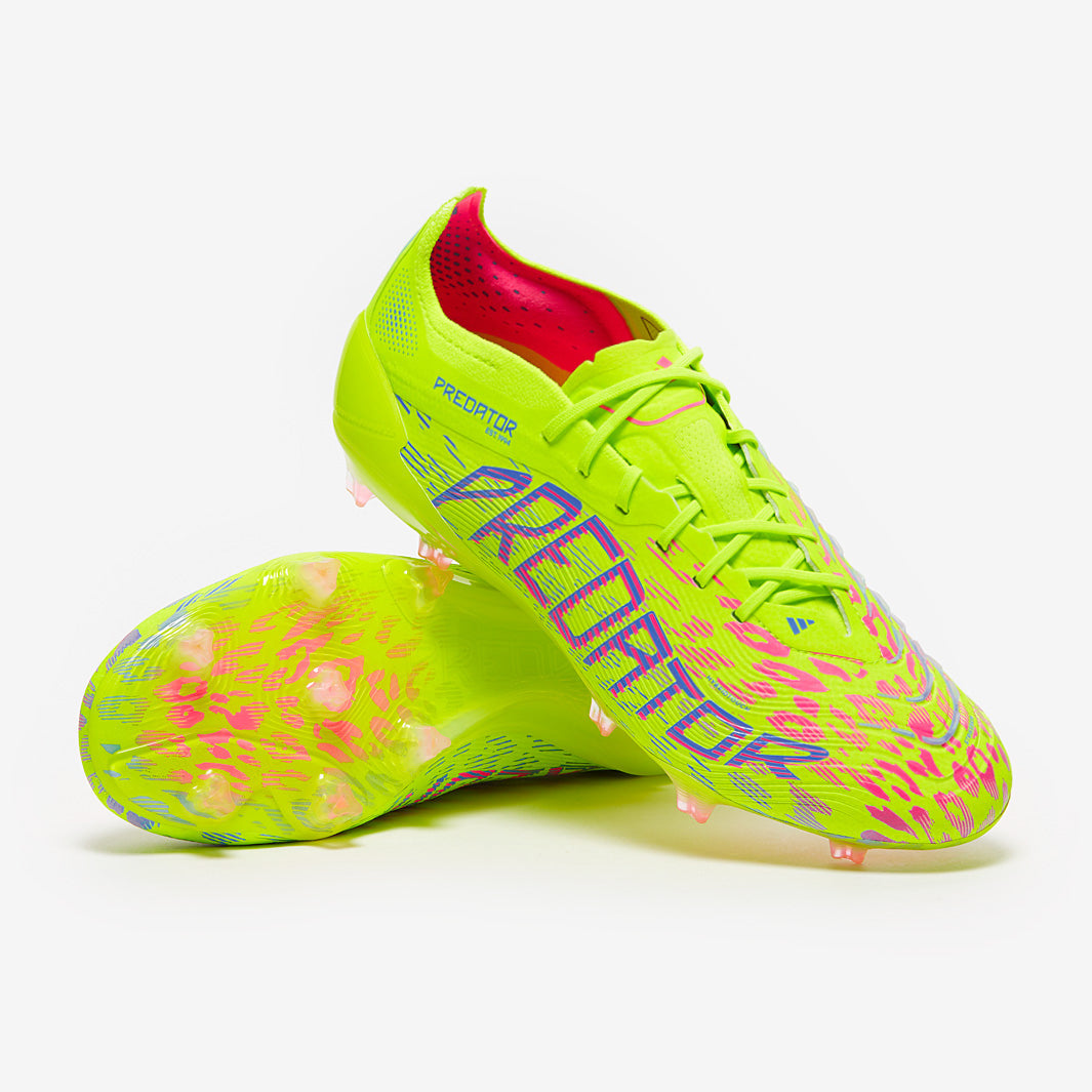Adidas Predator Elite FG Football Boots Lucid Lemon/Lucid Pink/Blue Fusion